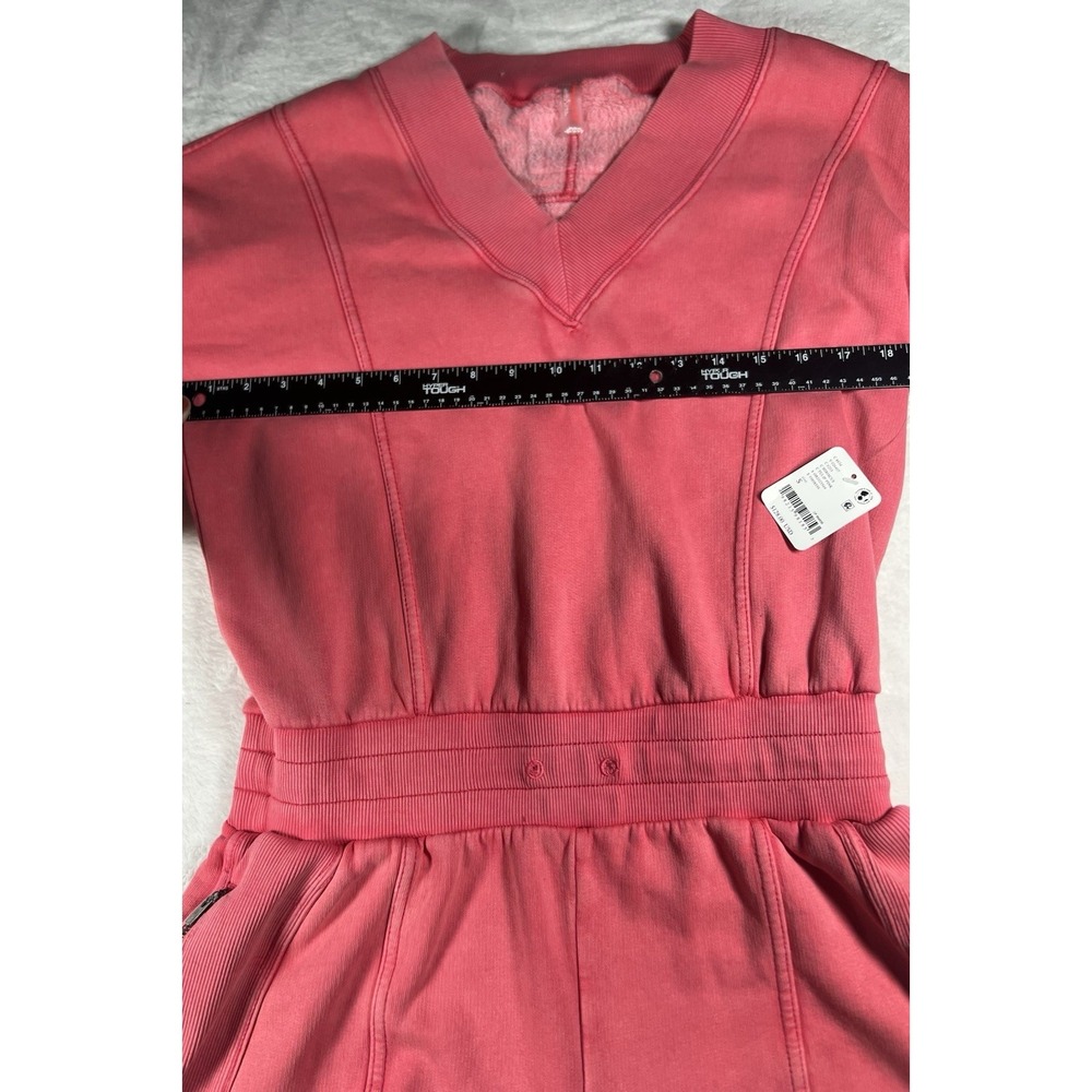Free People Movement Long Sleeve V-Neck Intercept Romper NWT Small Pink - Picture 3 of 16